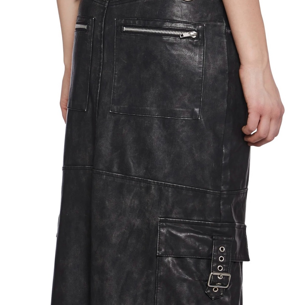 The Ragged Priest Black Midi A-Line Cargo Skirt